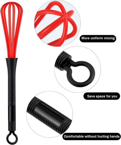 12 Pack Hair Color Whisk Mini Whisk for Hair Dye Mixing, Christmas Gifts, Salon Barber Plastic Mixer Tool