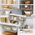 4 Pack Tebery White Under Shelf Wire Basket Hanging Storage Baskets, Under Cabinet Add-on Storage Racks Slide