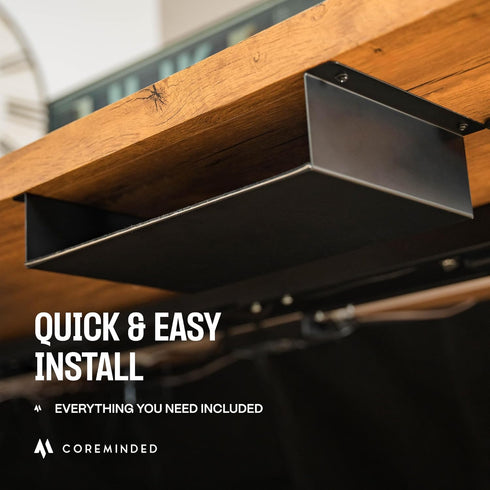 Under Desk Storage Shelf, Carbon Steel Tray for Small Shelf Under The Desk, Gaming Desk Accessories, 7.5 * 8 * 2.8