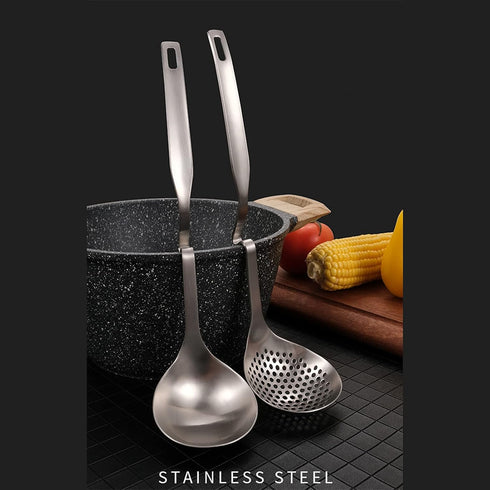 Peohud 4 Pack Soup Ladle, SUS304 Stainless Steel Slotted Hot Pot Ladle, Cooking Skimmer for Hotpot Serving