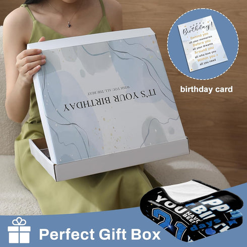 21st 21st 21 Birthday Gift for Him Birthday Gift Blanket, Year Old Birthday Gifts for Men