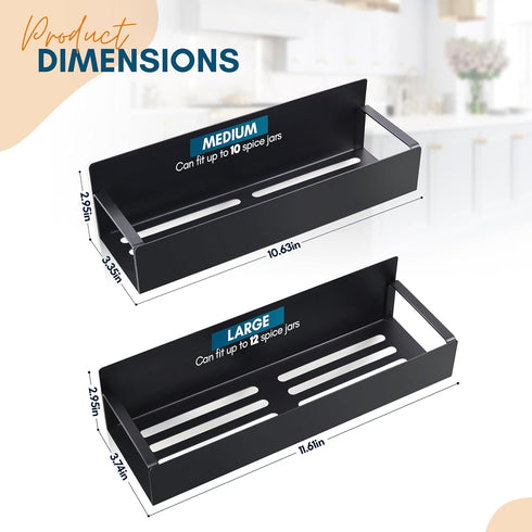 Magnetic Shelf, 2-Pack Magnetic Spice Rack for Refrigerator, Storage for Tiny Home Kitchen
