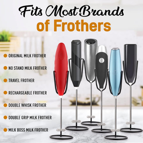 Zulay Kitchen Ultra Frother Stand for Milk Frothers - Heavy Duty Premium Holder for Multiple Handheld Frothers (Black)
