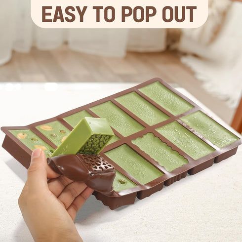 12 1 1 Inch 100Pcs In Chocolate Molds, Deep Dubai Silicone Chocolate Bar Mold with Storage Bag, Break Apart Non-stick