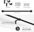 Kenney Chelsea Ball End Window Curtain Rod, Adjustable 28 to 48 Inches, Extendable Set, Black