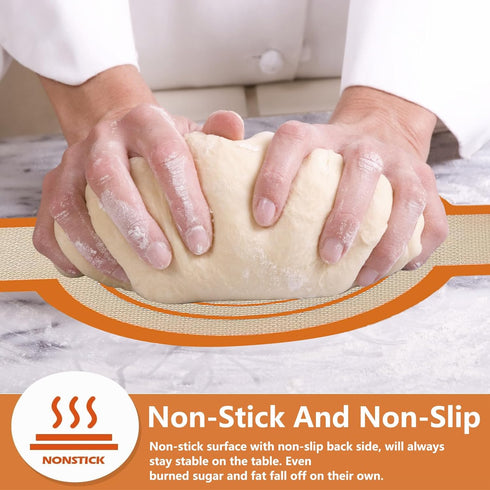 2Pcs Silicone Bread Sling for Dutch Oven, Non-Stick Easy Clean Baking Mat with Long Handles