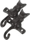 HOMSFOU 2pcs Cast Iron Cat Hook, Decorative Wall Mount Hook for Coat and Key Holder