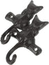 HOMSFOU 2pcs Cast Iron Cat Hook, Decorative Wall Mount Hook for Coat and Key Holder