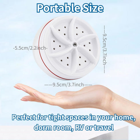 Mini Washing Machine - Portable Washer for College Rooms, Travel, Home, Apartment - Small Turbine Washer with USB