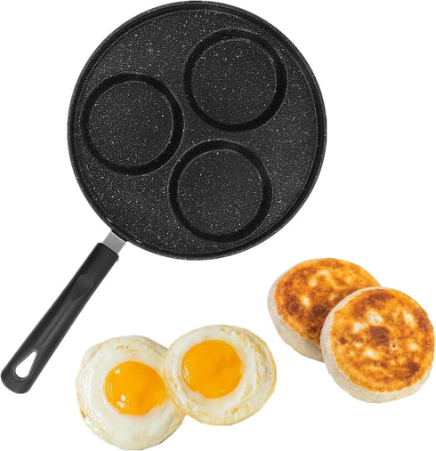Cast Iron 3 Cups Non-Stick Omelet Pan, Easy to Clean, Electric Stovetop Compatible
