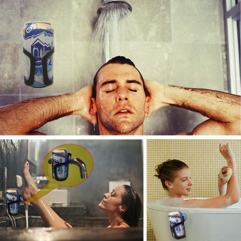 Beer Can Bottle Holder, Shower Drink Holder for Canned Beer, Wall Suction Up Holder, Shower Accessories