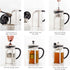 OVENTE 2-in-1 Coffee Press and Tea Maker, High Grade Stainless Steel Infuser, Borosilicate Glass, 27 Ounce, Clear