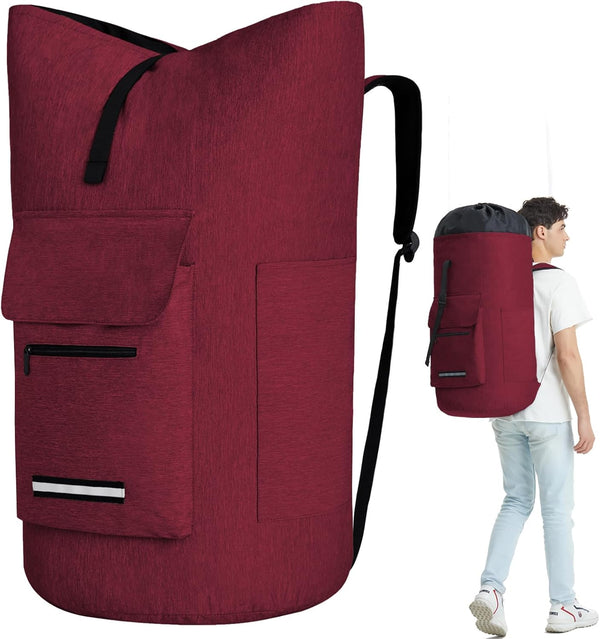 Large Laundry Bag 115L with 4 Pockets, Shoulder Straps, Heavy Duty, Travel Laundry Bag XXL, College Laundry Bag for
