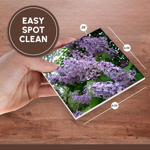 Lilac-Ceramic Tile Coasters, Set of 4 3dRose cst_3139_3