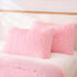 Faux Fur Fluffy Fuzzy Plush Pink Pillow Case Set of 2, Soft
