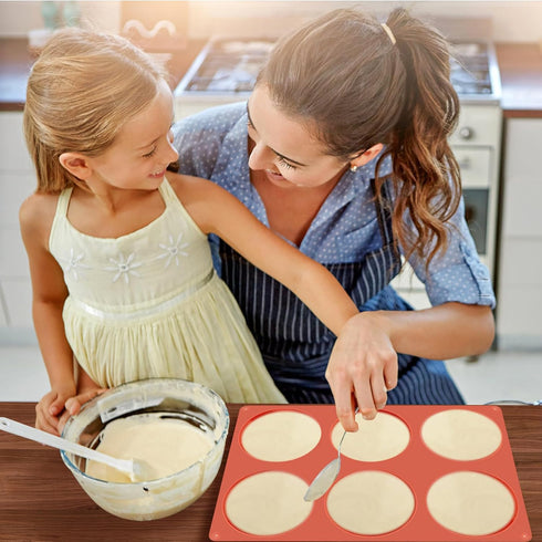 JOERSH 2-PK Silicone Egg Molds, 4 Inch Jumbo Muffin Top Baking Pans for Breakfast Egg Sandwich