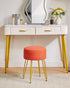 WBD010J IBUYKE Teddy Velvet Storage Footrest Stool Ottoman, Makeup Vanity Stool Side Table with Removable Cover, Golden