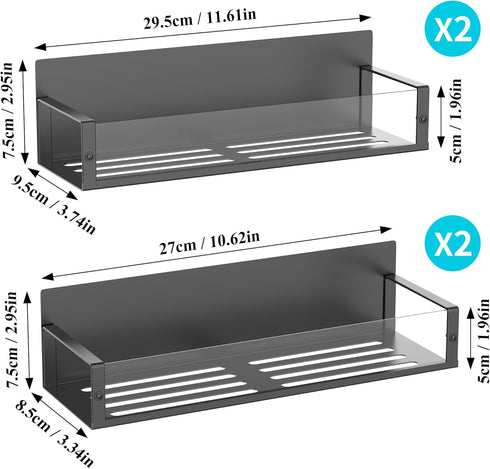 HuggieGems 4-Pack Clear Magnetic Spice Rack Organizer - Perfect for Refrigerators and Ovens
