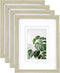 Egofine 9x12 Picture Frames 4PCS, Wood Frames for Pictures 5x7/6x8 with Mat or 9x12 without Mat, Distressed Wood Grain