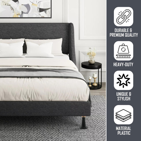 Kings Brand Furniture - Plastic Bed Frame Glide Legs | Set of 6 Replacement Feet for Bed Frame Wheels