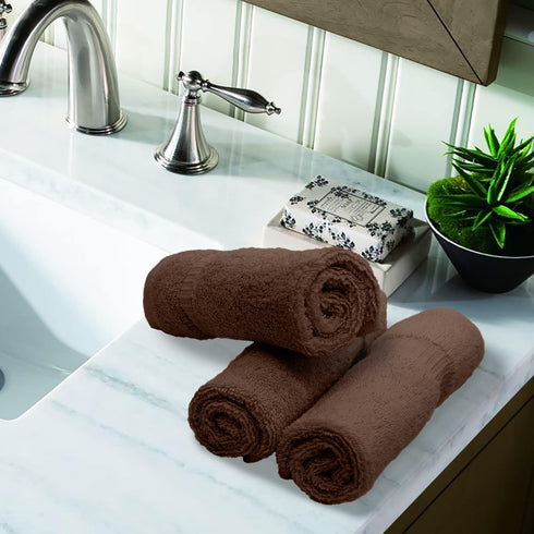 Set 6 13x13 inches of Makeup Remover washcloth. Turkish Cotton Perfect for Makeup Bag! - Cocoa
