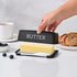 Countertop,Black Butter Dish With Cover And Knife,Food Grade Plastic Butter Holder With Lid For Dishwasher Safe Butter