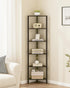 6-Tier BS05BK006 TUTOTAK Corner Shelf, Corner Bookshelf for Small Space, Narrow Display Corner Shelf Stand with Storage
