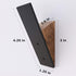 Walnut Wood Wall Coat Hook Rack, Set of 2 with Black Metal Hooks for Hanging Coats & Hats