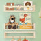 Floating Book Shelves for Wall, 16.5 inch Natural Wood Nursery Shelves for