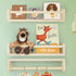 Floating Book Shelves for Wall, 16.5 inch Natural Wood Nursery Shelves for