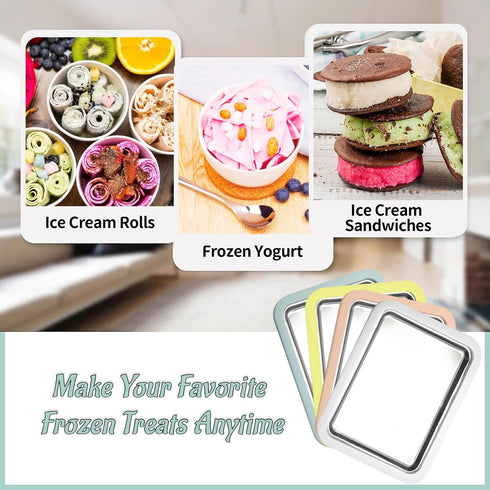 Frozen Instant Ice Cream Maker, Rolled Ice Cream Maker, Yoghurt Plate Instant Gelato Pan/Roll, Homemade DIY for Fun