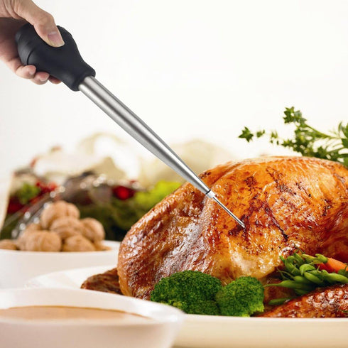 Stainless Steel Turkey Baster with High Temperature Resistant Silicone Oil Injector, Marinades Syringe, Needle, and