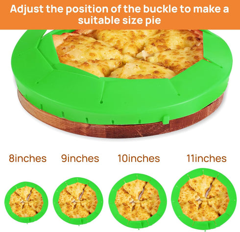 CARGEN Pie Crust Shield, Adjustable Silicone Pie Crust Protectors for Baking, 2 Pieces Green