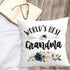 MONALET 18x18, World's Best Grandma Gifts Throw Pillow Cover Birthday Pillow Case for Grandmother, Grandma Square Decor