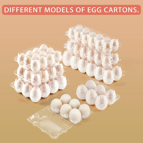 YIFIHGE 60 Pack Commercial 26 Duck Egg Cartons Jumbo Egg Cartons Cheap Bulk with Sticker Labels Clear Empty Plastic Egg