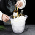 Dicunoy 4 Liter Plastic Ice Bucket, Thick Clear Champagne Chiller with Handle, Wine Cooler for Bar, Home, Parties