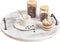 Wooden Lazy Susan, 18 Inch Large Turntable Organizer, Whitewashed Wood Serving Tray for Kitchen Essentials Storage
