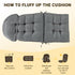 43.3 19.7 inches 1 YAFF Adirondack Chair Cushion, Water and Sunscreen Resistant Fabric Outdoor Chair Cushions, Non-Slip