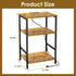 X-cosrack Side Table with Charging Station, End Table with USB Ports and Outlets, Nightstand with Storage Shelves