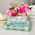 Small Book-Shaped Decorative Planter - Ceramic Vase for Flowers - Cute Bookshelf