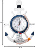 Sea Theme Nautical Anchor Steering Wheel Wall Clock, Suit for Hanging Decoration and Wall Mounted Ornament