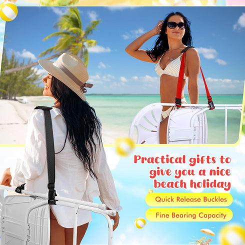 2 Backpacking Sanwuta Pcs Adjustable Beach Chair Carry Strap Camping Chair Straps for Shoulder Folding Beaches Foldable