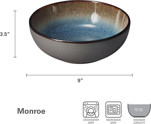 Pfaltzgraff 9-Inch Serving Bowl, Monroe Blue