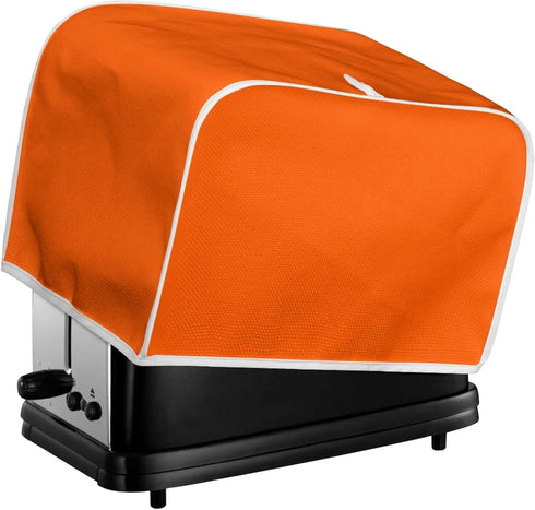 Orange Washable Toaster Dust Cover, Polyester 4 Slice Kitchen Small Appliance Covers, Fits Most Standard Toasters.