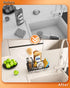 SWTYMIKI Sink Caddy Sponge Holder for Kitchen, Stainless Steel Organizer with High Brush Holder for Countertop