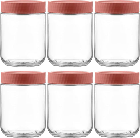 Danmu 16 oz Overnight Oats Containers with Lids,Meal Prep Containers 6 Pack,Mason