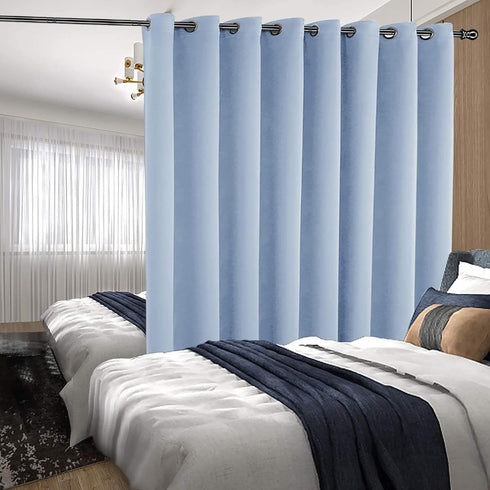Curtain Rod, 48" - 84" Adjustable Black Curtain Rods for Windows, 1" Diameter with Brackets