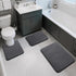 Yimobra Memory Foam Bathroom Rugs Set, 2 Piece Quick Dry Non-Slip Bath Mat for Tub Shower & Sink (Dark Gray)