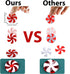 Shappy 50 Pieces Christmas Candy Canes Swirl Garland, Peppermint Christmas Decorations for Tree Ornaments