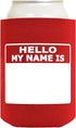 Personalized Can Cooler Hello My Name is Name Tag Set, 6-Pack Can Drink Sleeves and Marker